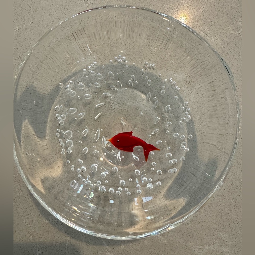 Circular Glass Goldfish Dish 5.5"
